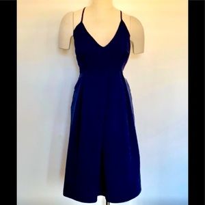 Navy Blue Dress Criss Cross Spaghetti Straps